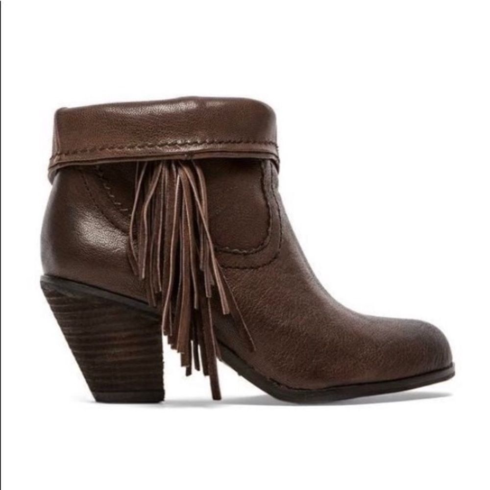 NWOB! Sam Edelman Louie brown fringe booties 6.5